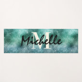 Trendy Green Glitter Monogrammed Aesthesie Yogamat (Voorkant (horizontaal))