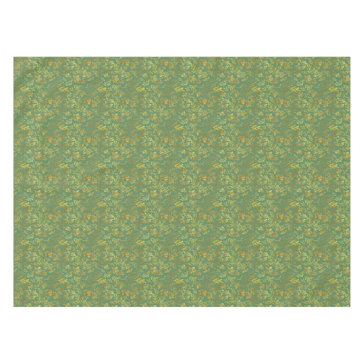Trendy Green Gold Leaf Herfst Autumn Pattern Tafelkleed (Voorkant (Horizontaal))