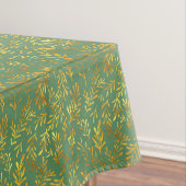 Trendy Green Gold Leaf Herfst Autumn Pattern Tafelkleed (Voorbeeld)