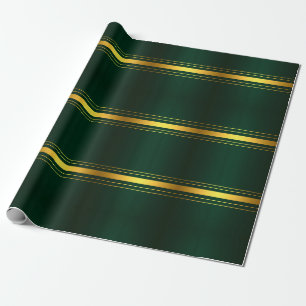 Trendy Green Gold Luxe Linnen Textuur Collectie Cadeaupapier