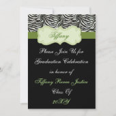 trendy green Graduation party Invitation Kaart (Voorkant)