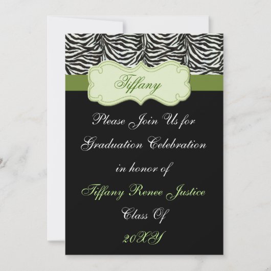trendy green Graduation party Invitation Kaart (Voorkant)