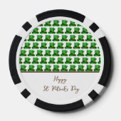 Trendy Green Hats Pattern St. Patrick's Day Poker Chips (Achterkant)