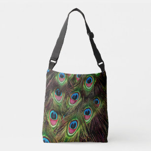 trendy green paars blauwgroen turkooise peace ock crossbody tas