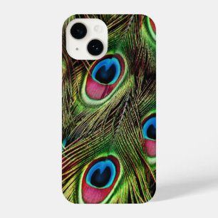 trendy green paars blauwgroen turkooise peace ock  iPhone 14 hoesje