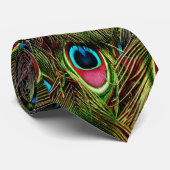 trendy green paars blauwgroen turkooise peace ock stropdas (Opgerold)