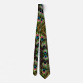 trendy green paars blauwgroen turkooise peace ock stropdas (Achterkant)