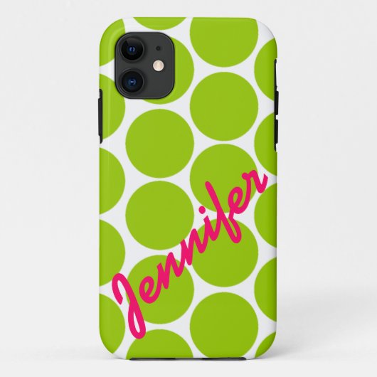 Trendy Green Polka Dot Pattern iPhone 5 Hoesje (Achterkant)