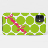 Trendy Green Polka Dot Pattern iPhone 5 Hoesje (Achterkant (horizontaal))