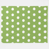 Trendy Green Polka Dots Pattern Fleece Deken (Voorkant (Horizontaal))
