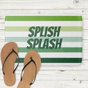 Trendy Green Stripes Badmat