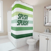 Trendy Green Stripes Douchegordijn (In situ)