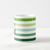 Trendy Green Stripes met Monogram Koffiemok (Center)
