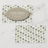 Trendy Green & Taupe Polka Dot Mammie-kaart Contactkaartje (Voorkant / Achterkant)