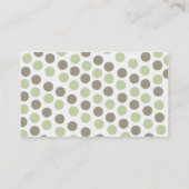Trendy Green & Taupe Polka Dot Mammie-kaart Contactkaartje (Achterkant)