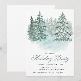 Trendy Greenery Elegant Winter Holiday Party Kaart