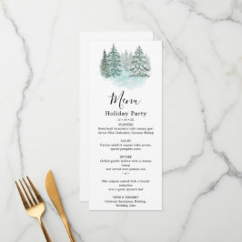 Trendy Greenery Elegant Winter Holiday Party Menu