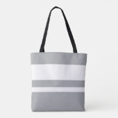 Trendy Grey and White Striped Tas (Achterkant)