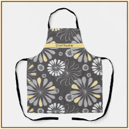 Trendy Grey and Yellow Floral Schort