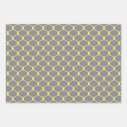 Trendy Grey and Yellow Geometric Pattern Inpakpapier Vel (Voorkant)