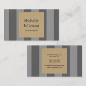 Trendy Grey Beige Pattern Manager Visitekaartje (Voorkant / Achterkant)