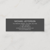 Trendy Grey Black Plain Travel Agent Visitekaartje (Achterkant)