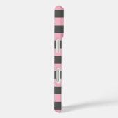Trendy Grey Blush Pink Striped Patroonscriptnaam Case-Mate iPhone Case (Achterkant / Rechts)