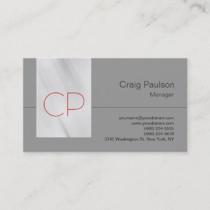 Trendy Grey Contemmodern Monogram Visitekaartje
