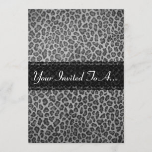 Trendy Grey Leopard Print Bachelorette Party Kaart