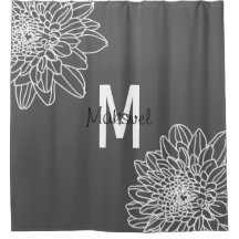 Trendy Grey met witte bloemen met naam