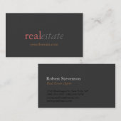 Trendy Grey Real Estate Agent Visitekaartje (Voorkant / Achterkant)