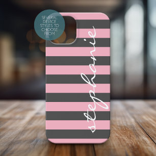 Trendy Grey Striped Pattern met de naam van de Dou
