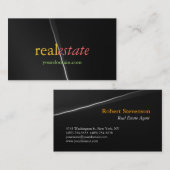 Trendy Grey Wave Real Estate Agent Visitekaartje (Voorkant / Achterkant)