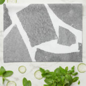 Trendy Grey White Tile Pattern Theedoek (Gevouwen)