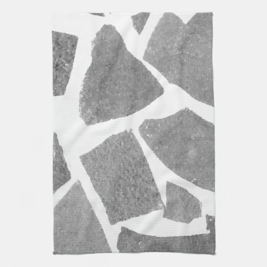 Trendy Grey White Tile Pattern Theedoek (Verticaal)