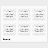 Trendy grijs en wit chevron patroon bruiloft vierkante sticker (Vel)
