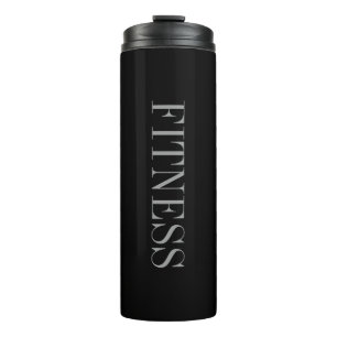 Trendy grijs zwart fitness sport thermosbeker