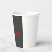 Trendy Grijze Achtergrond Rood Liefde Bruiloft Papieren Bekers (Links)