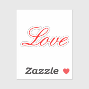 Trendy Grijze Achtergrond Rood Liefde Bruiloft Sticker