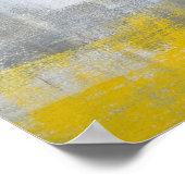 "Trendy" grijze en gele Abstracte kunst Poster (Hoek)