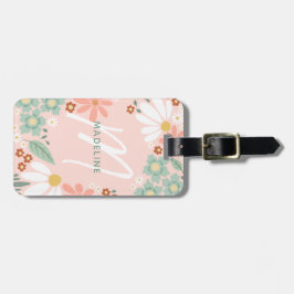 Trendy grillige Retro Summer Daisy Bagagelabel