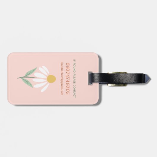 Trendy grillige Retro Summer Daisy Bagagelabel (Achterkant horizontaal)
