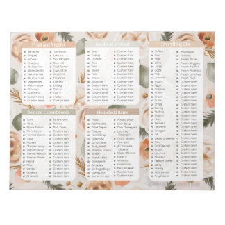 Trendy Grocery List Personal Stationery Notitieblo Notitieblok