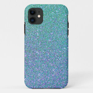 Trendy groen Blauwgroen blauw glitterpatroon iPhone 11 Hoesje