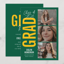 Trendy Groen Geel 3 Foto Afstudeerfeest