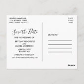 Trendy groen Getting Married Save the Date Briefkaart (Achterkant)