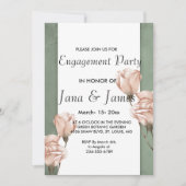 trendy groen Verloving Invitation Kaart (Voorkant)
