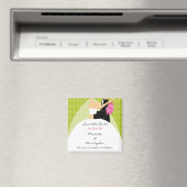 Trendy groene bruid & bruidegom sparen de datummag magneet (Insitu (Vaatwasser))