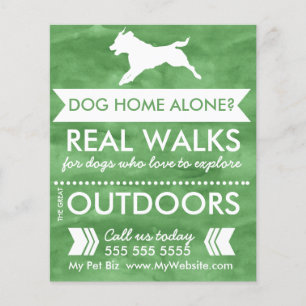 Trendy groene honden silhouet hond uitlater flyer