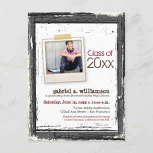 Trendy Grunge Afstuderen Aankondiging (leisteen)